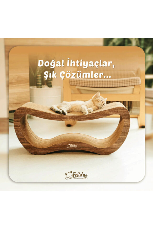 Oluklu Mukavva, Kedi Tırmalama Kanepesi – Yatay Tırmalama / (67,5X28,5X24CM) Large - CS8 DW