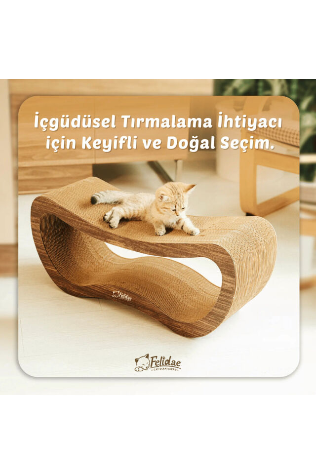 Oluklu Mukavva, Kedi Tırmalama Kanepesi – Yatay Tırmalama / (67,5X28,5X24CM) Large - CS8 DW