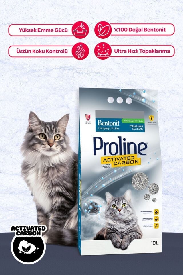 Proline Aktif Karbonlu Kedi Kumu 10 Lt