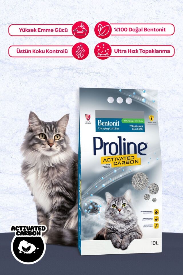 Proline Aktif Karbonlu Kedi Kumu 10 Lt