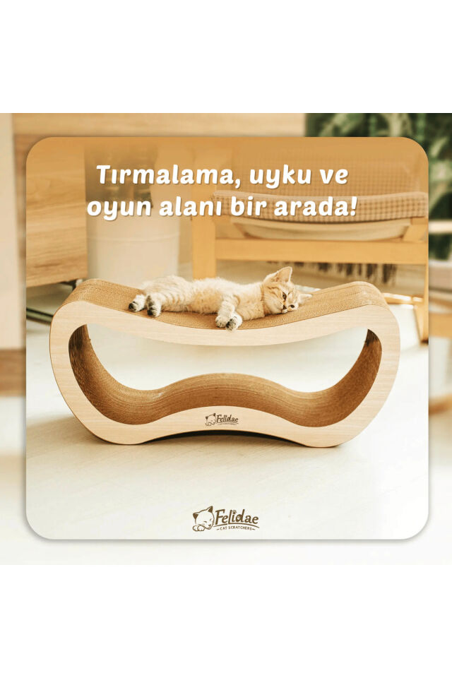 Oluklu Mukavva, Kedi Tırmalama Kanepesi – Yatay Tırmalama / (67,5X28,5X24CM) Large - CS8 LW