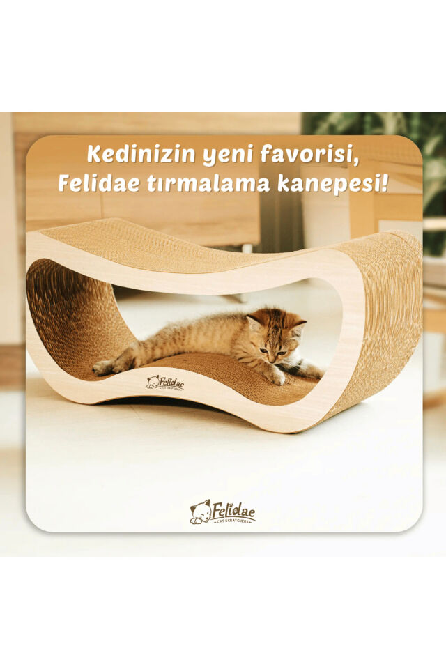Oluklu Mukavva, Kedi Tırmalama Kanepesi – Yatay Tırmalama / (67,5X28,5X24CM) Large - CS8 LW