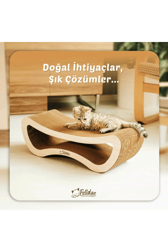 Oluklu Mukavva, Kedi Tırmalama Kanepesi – Yatay Tırmalama / (59X20X24CM) Medium - CS8 LW