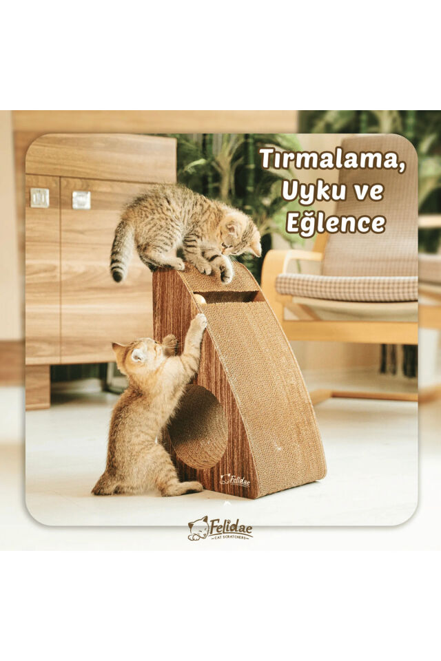 Oluklu Mukavva, Kedi Tırmalama Kanepesi – Dikey Tırmalama / (27X43X24CM) Medium - CS7 DW