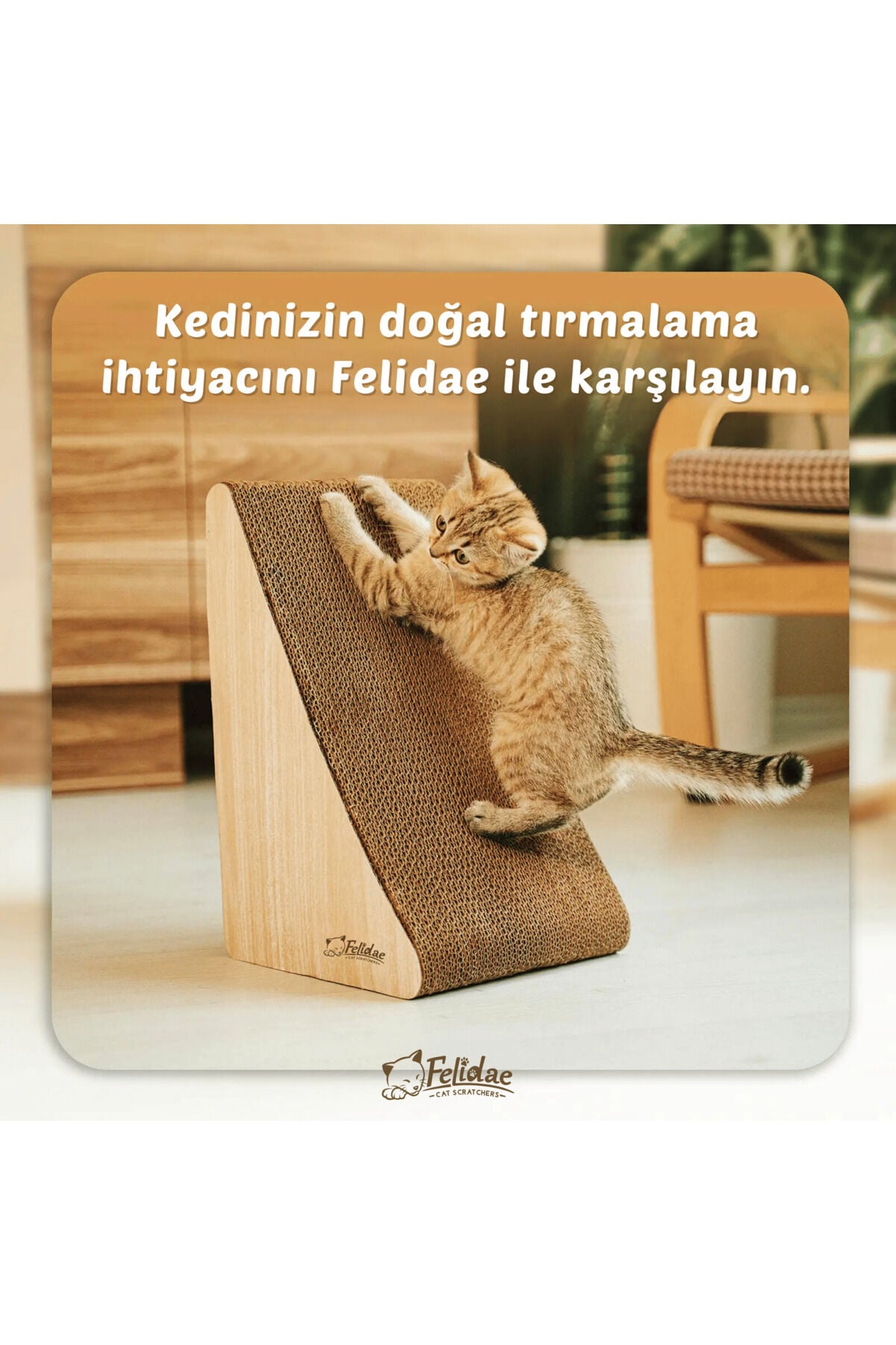 Oluklu Mukavva, Kedi Tırmalama Kanepesi – Dikey Tırmalama / (24X43X24CM) Small - CS7 LW