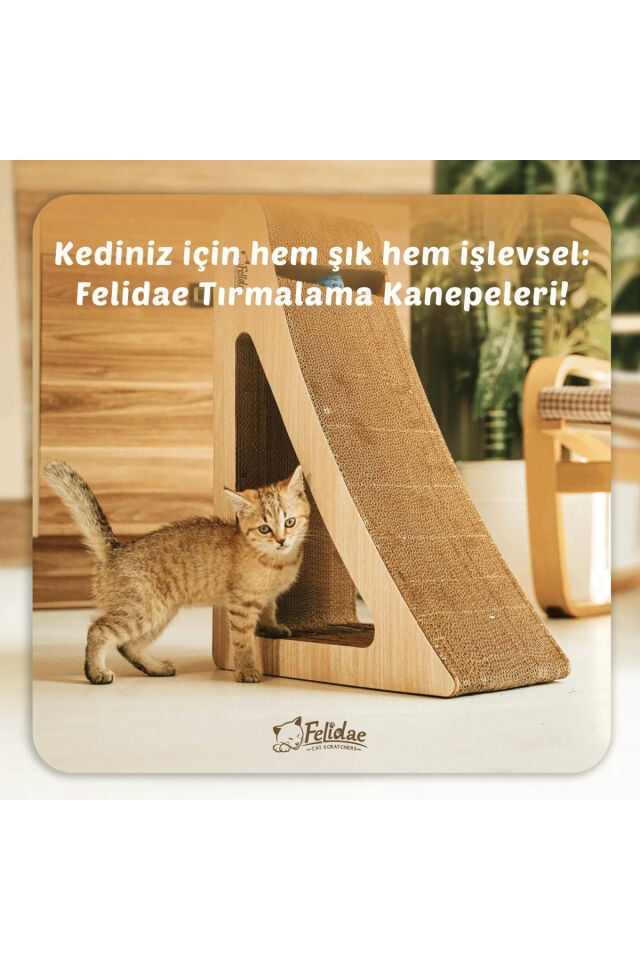 Oluklu Mukavva, Kedi Tırmalama Kanepesi – Dikey Tırmalama / (39X59X24CM) Large - CS7 LW