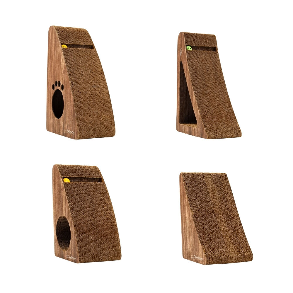 CS7- 4LÜ SET DİKEY TIRMALAMA ( KOYU AHŞAP RENGİ)