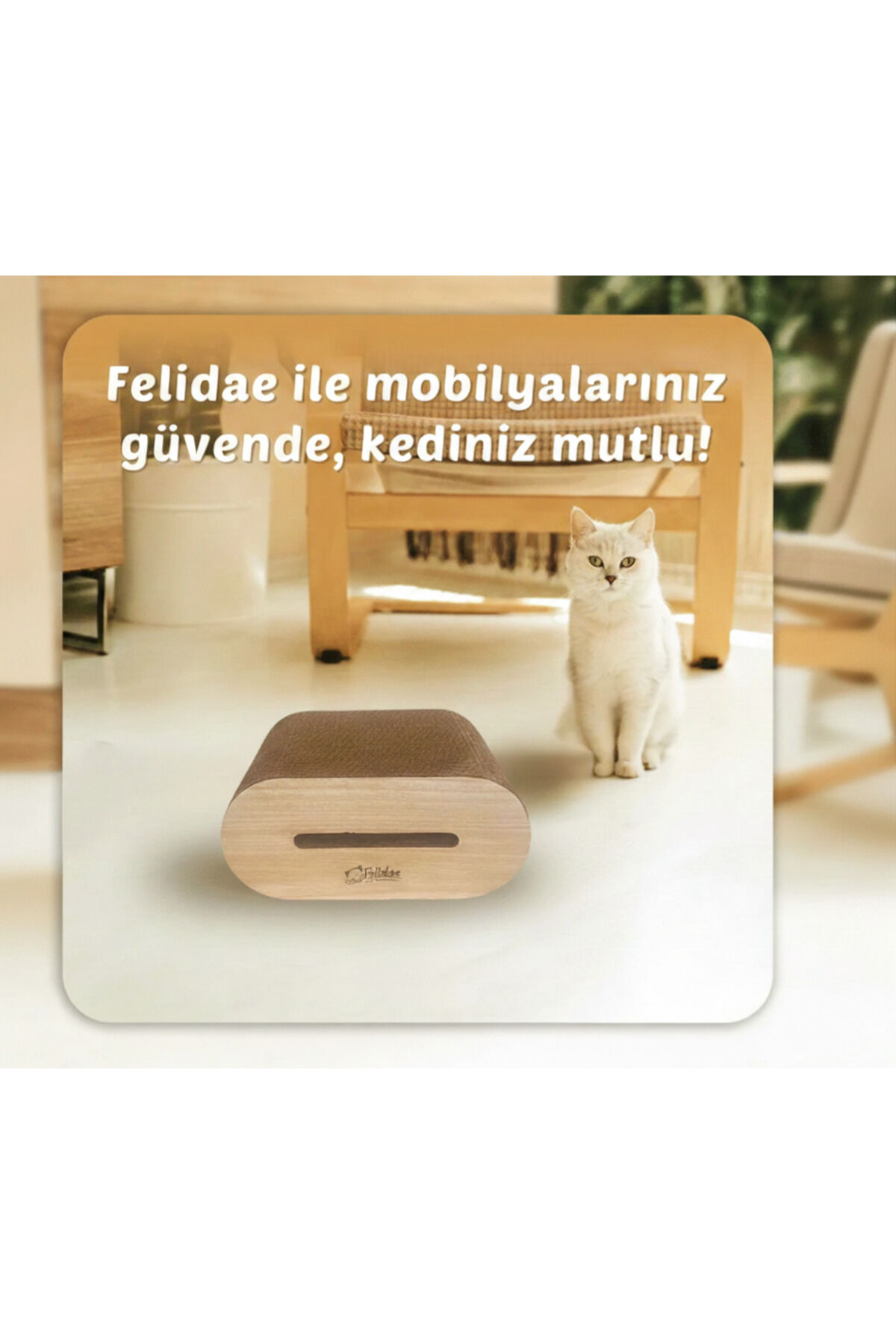 Oluklu Mukavva, Kedi Tırmalama Kanepesi – Oval Tırmalama / (28X12,5X24CM) Small - CS6 LW