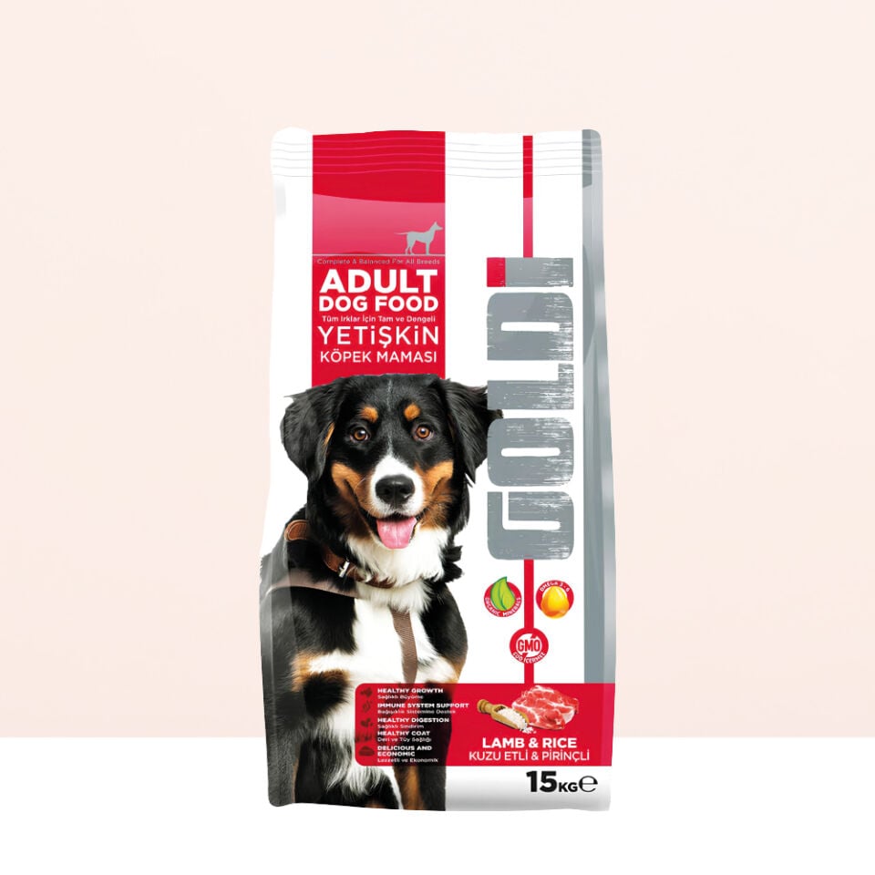 Goldi Kuzu ve Pirinçli Yetişkin Köpek Maması 15Kg