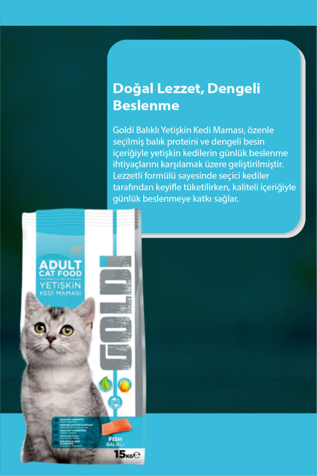 Goldi Balık Etli Kedi Maması 15 kg