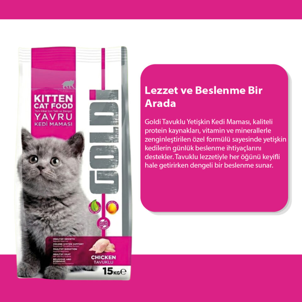 Goldi Kitten Tavuklu Yavru Kedi Maması 15 Kg