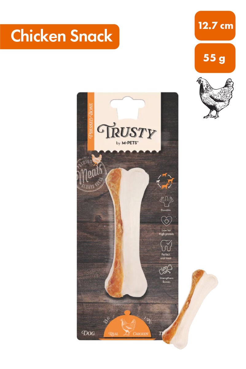M-PETS TRUSTY CHICKEN PRESS KEMİK 55GR/12,7CM