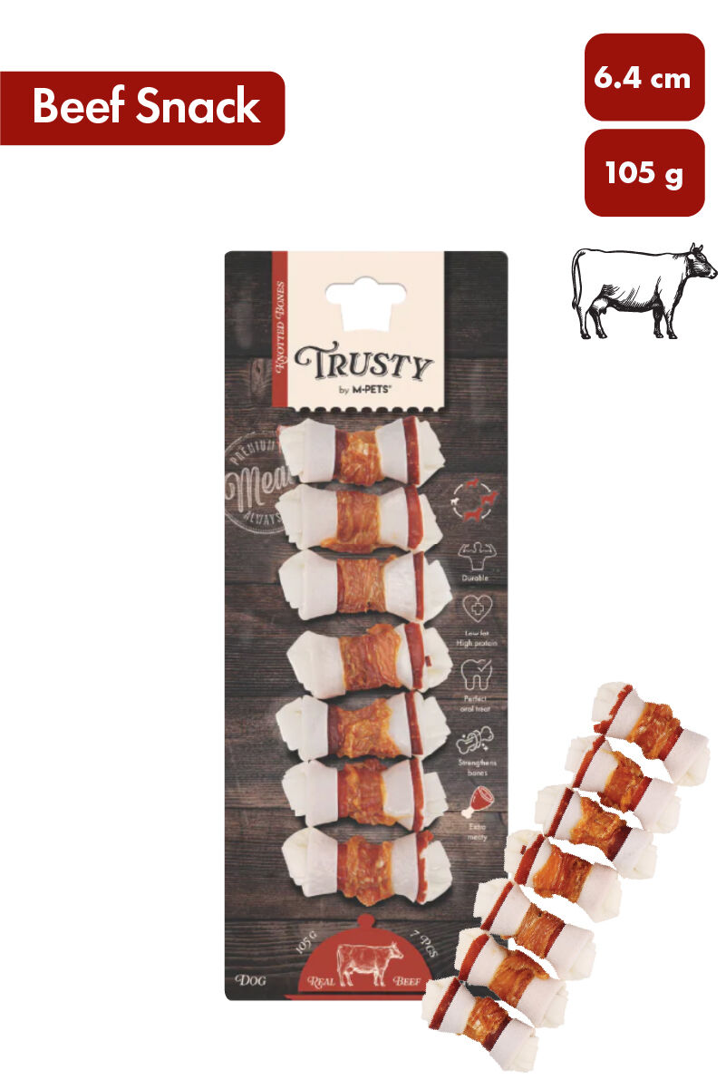 M-PETS TRUSTY EXTRA BEEF DÜĞÜMLÜ KEMİK 7Lİ 105GR/6