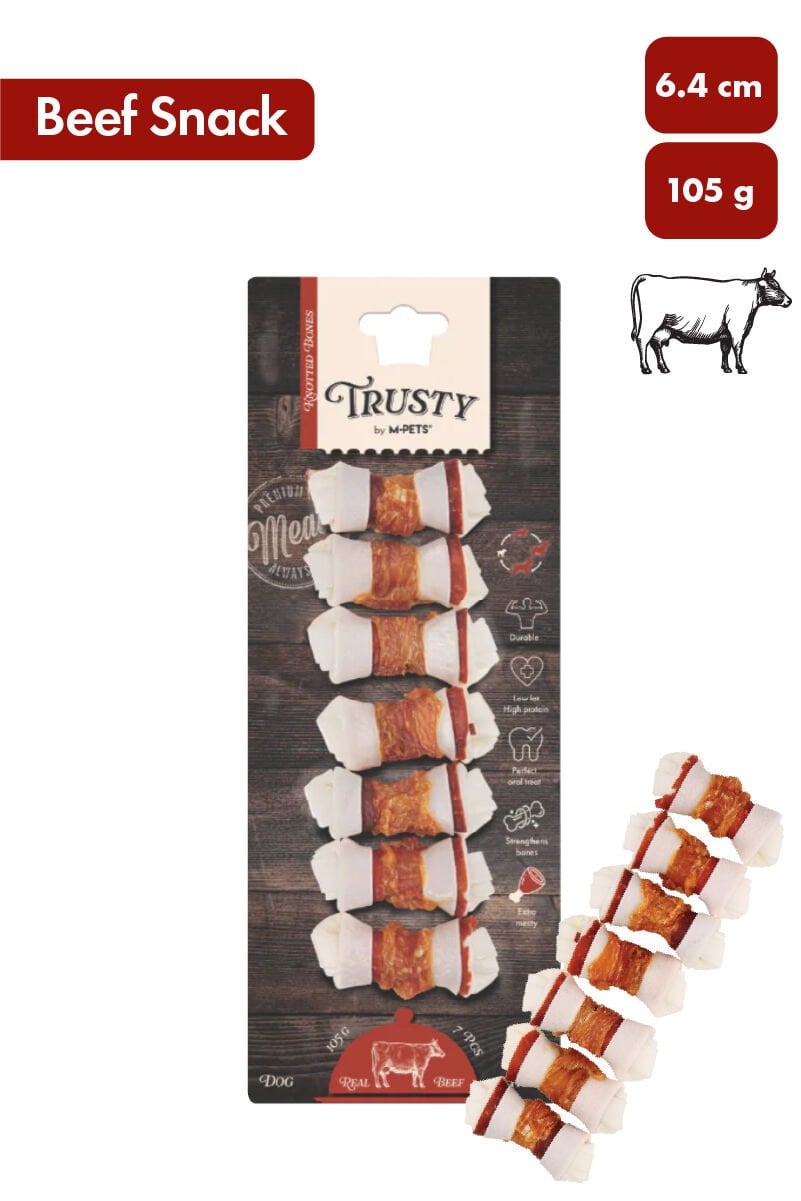 M-PETS TRUSTY EXTRA BEEF DÜĞÜMLÜ KEMİK 7Lİ 105GR/6