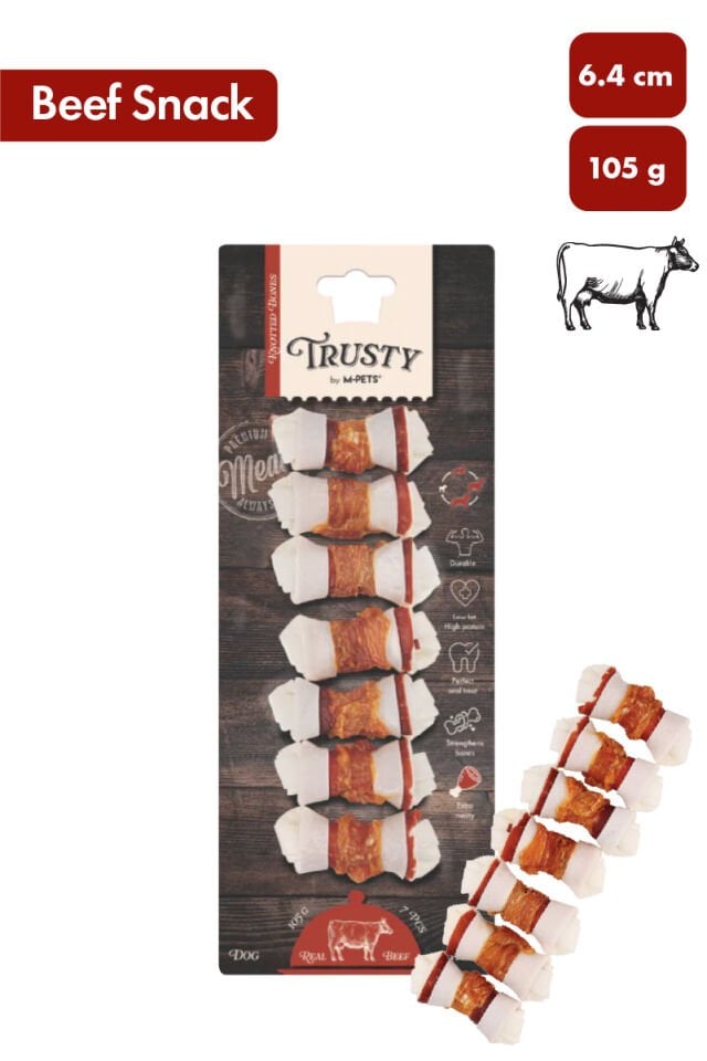 M-PETS TRUSTY EXTRA BEEF DÜĞÜMLÜ KEMİK 7Lİ 105GR/6