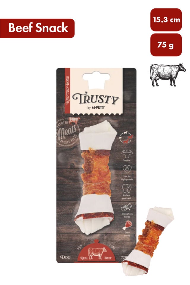 M-PETS TRUSTY EXTRA BEEF DÜĞÜMLÜ KEMİK 75GR/15,3CM