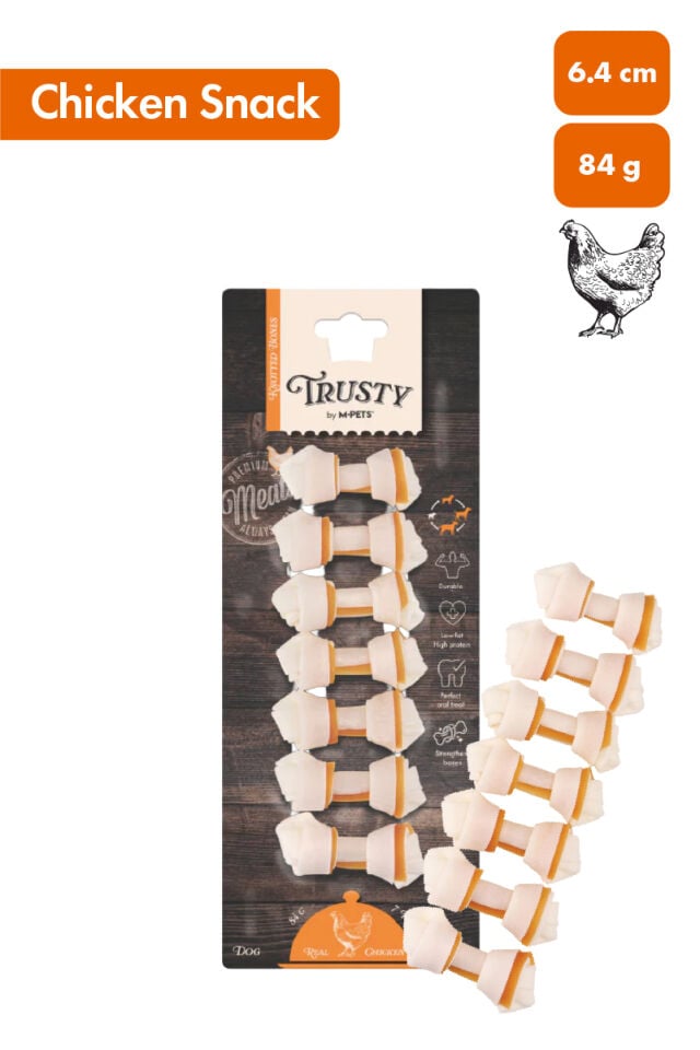 M-PETS TRUSTY CHICKEN DÜĞÜMLÜ KEMİK 7Lİ 84GR/6,4CM