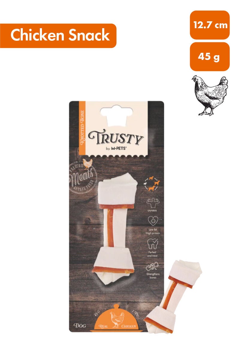 M-PETS TRUSTY CHICKEN DÜĞÜMLÜ KEMİK 45GR/12,7CM