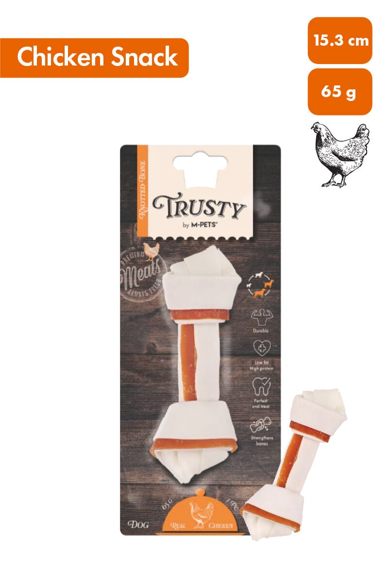 M-PETS TRUSTY CHICKEN DÜĞÜMLÜ KEMİK 65GR/15,3CM