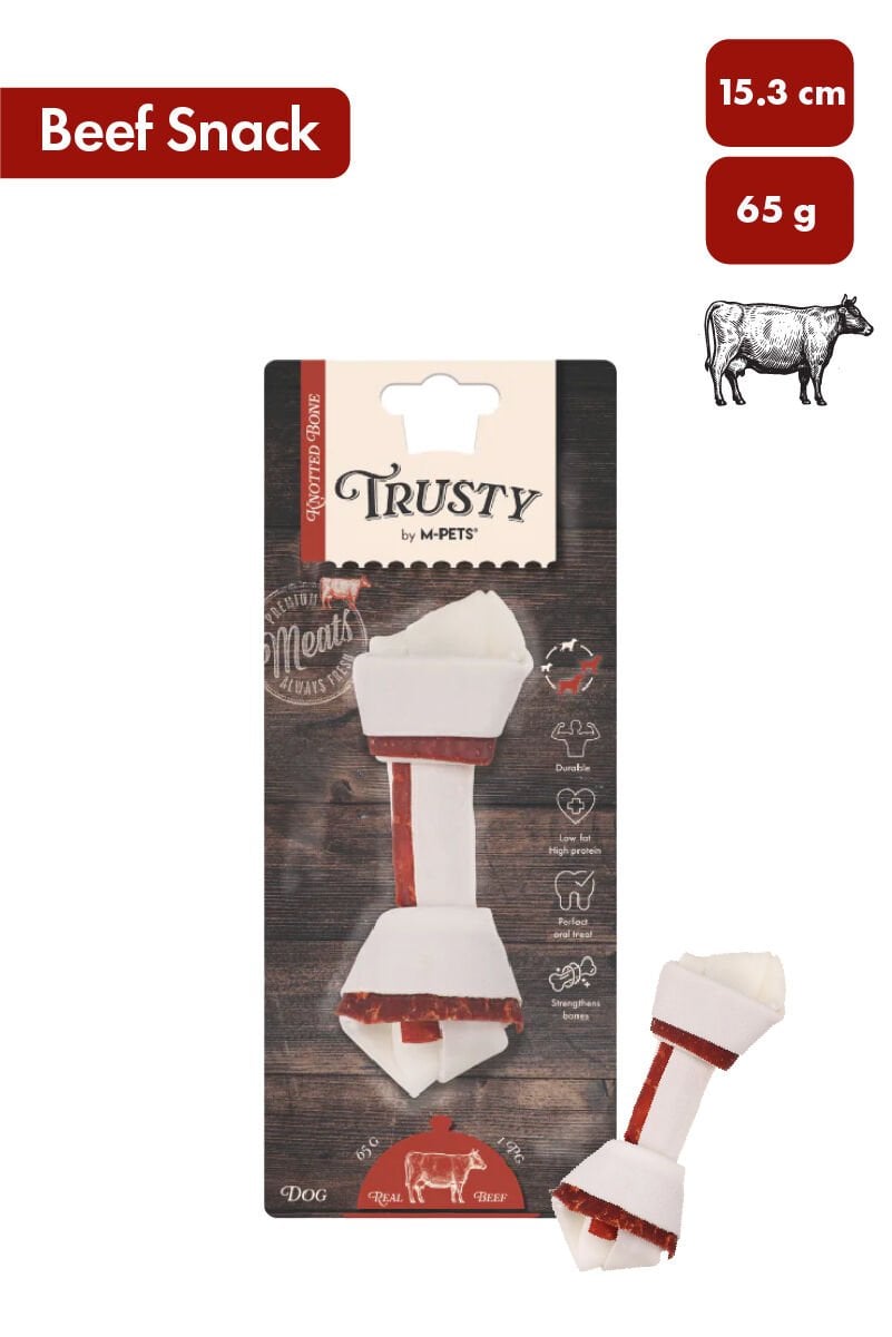 M-PETS TRUSTY BEEF DÜĞÜMLÜ KEMİK 65GR/15,3CM