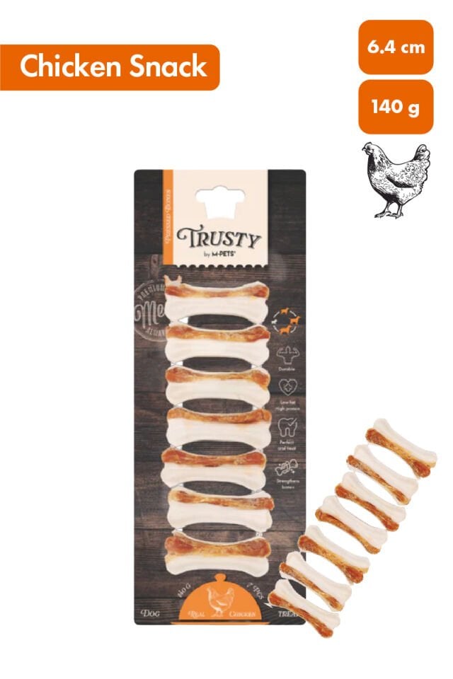 M-PETS TRUSTY CHICKEN PRESS KEMİK 7Lİ 140GR/7,7CM