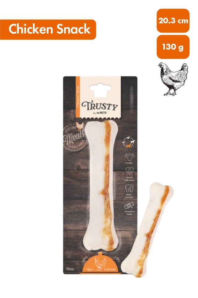 M-PETS TRUSTY CHICKEN PRESS KEMİK 130GR/22,2CM