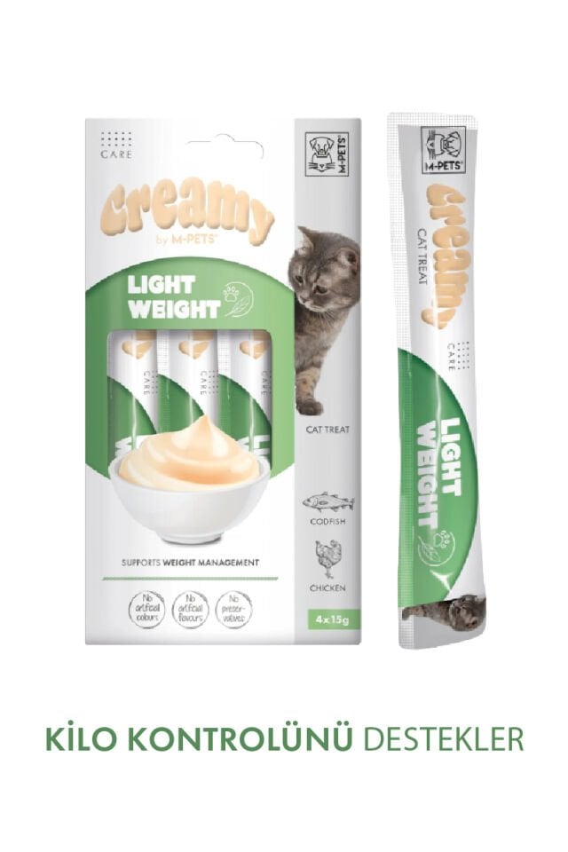 Creamy Light Weight Diyet Krema Kedi Ödül Maması 4*15 Gr