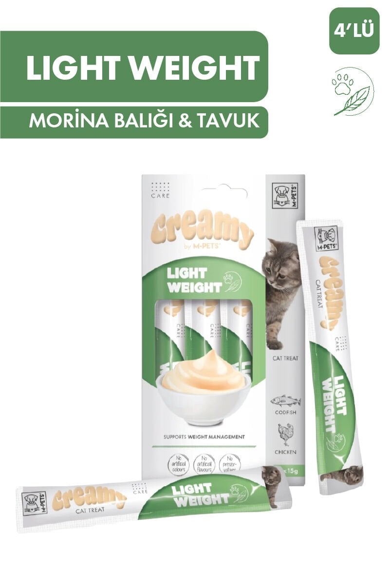 Creamy Light Weight Diyet Krema Kedi Ödül Maması 4*15 Gr