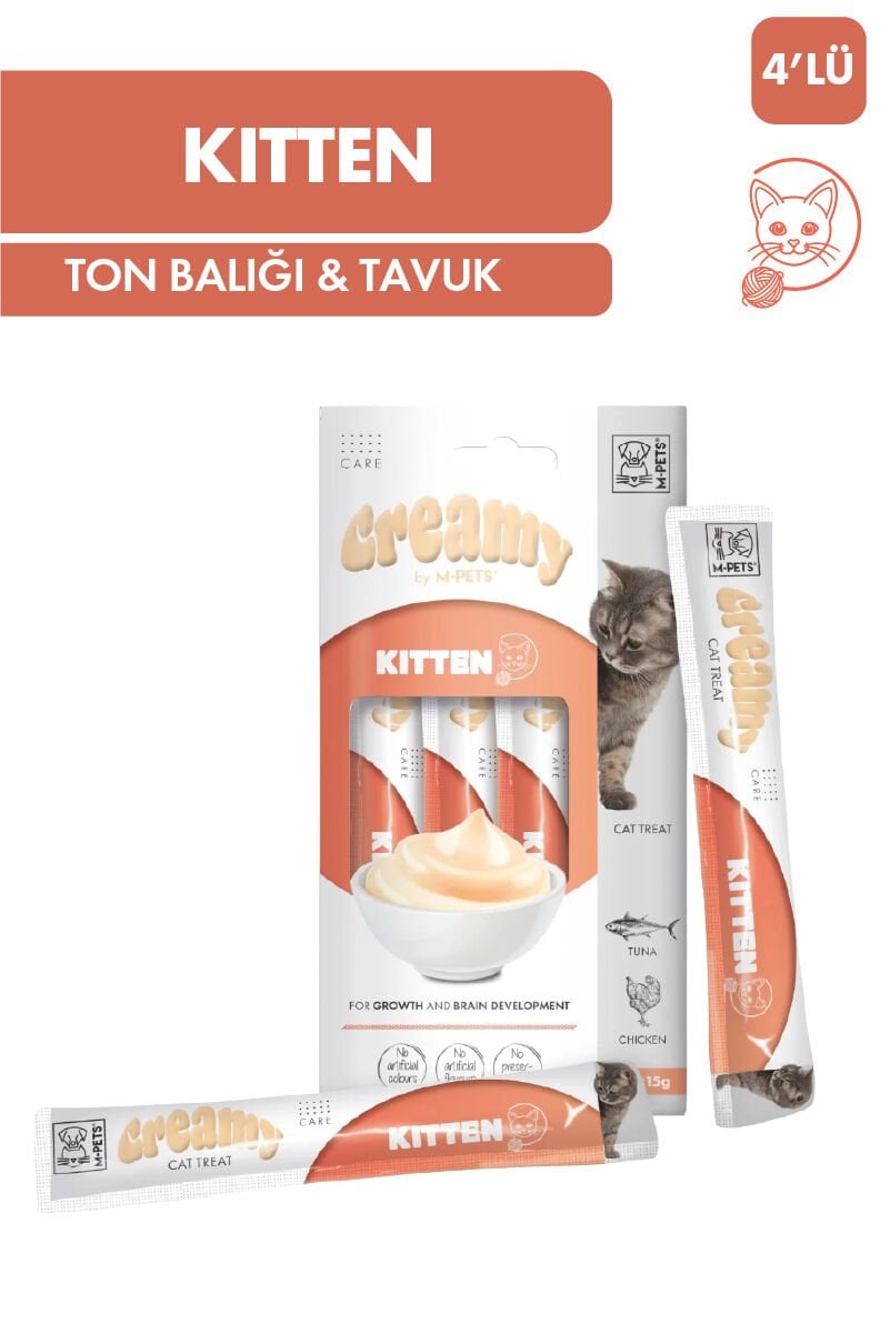 Creamy Kitten Yavru kedi Krema Kedi Ödül Maması 4*15 Gr