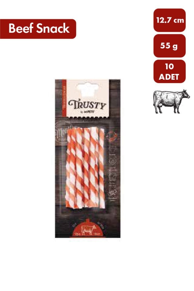 M-PETS TRUSTY BEEF TWISTED STICKS 10LU 55GR/12,7CM