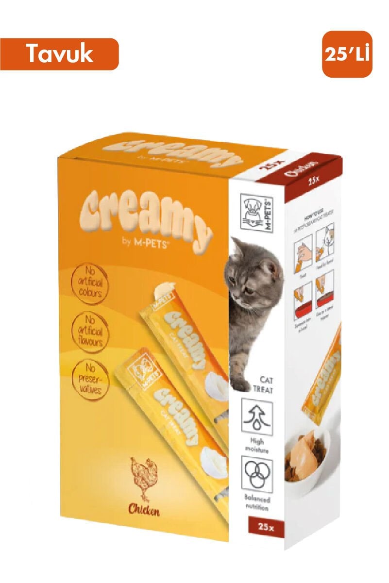 M-PETS CREAMY TAVUKLU KEDİ ÖDÜLÜ 25X15GR