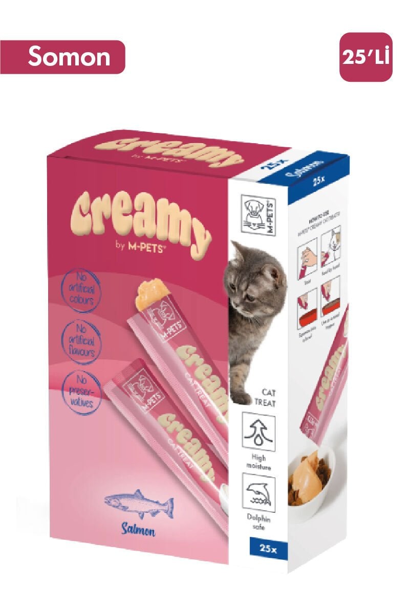 M-PETS CREAMY SOMON BALIKLI KEDİ ÖDÜLÜ 25X15GR