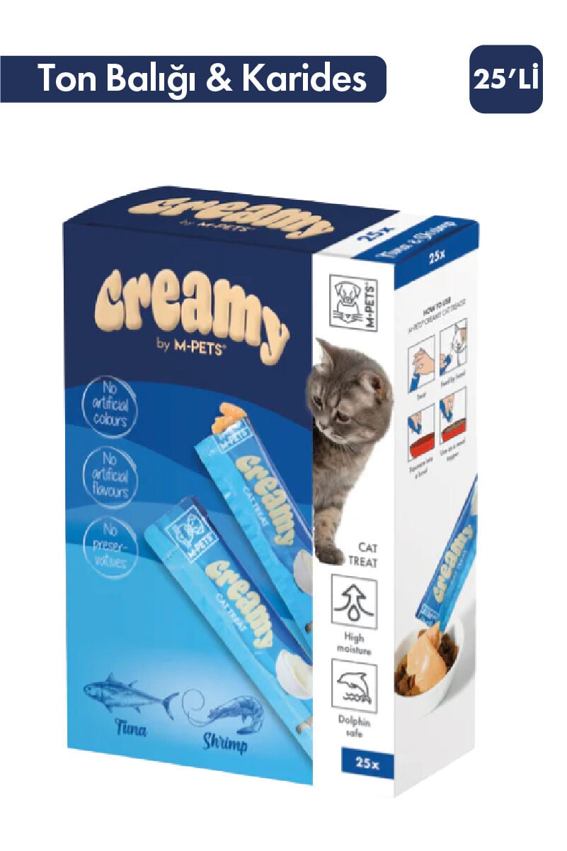M-PETS CREAMY TON BALIKLI KARİDESLİ KEDİ ÖDÜLÜ 25X
