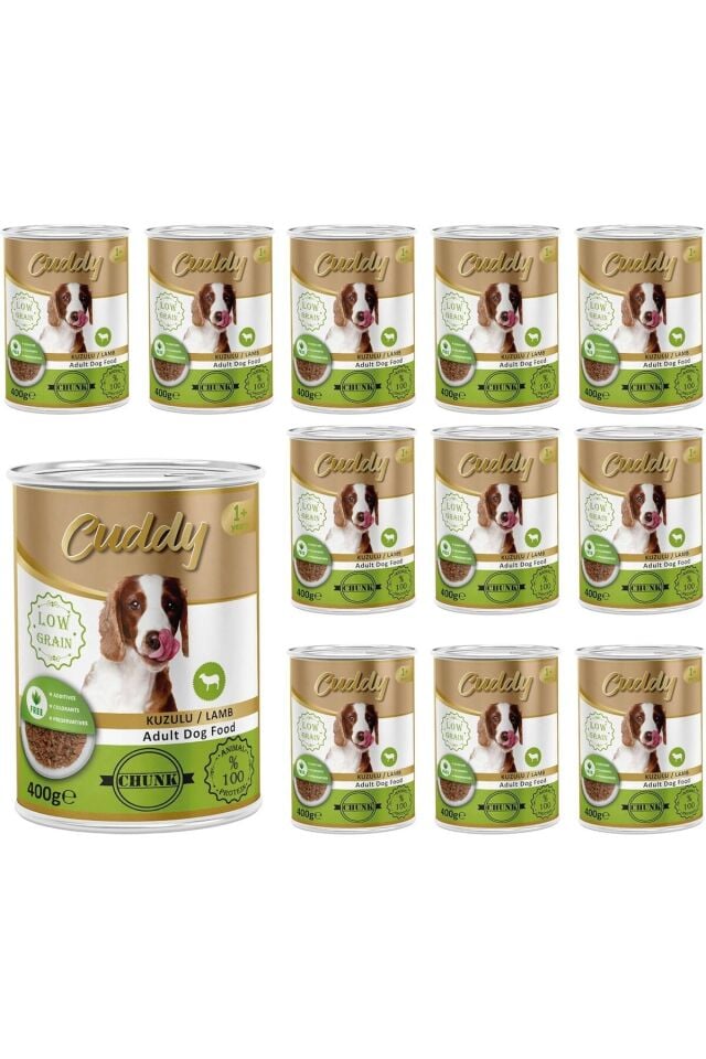 Cuddy Yetişkin Köpek Kuzulu ve Jöleli Konserve Mama 400 Gr x 12 adet