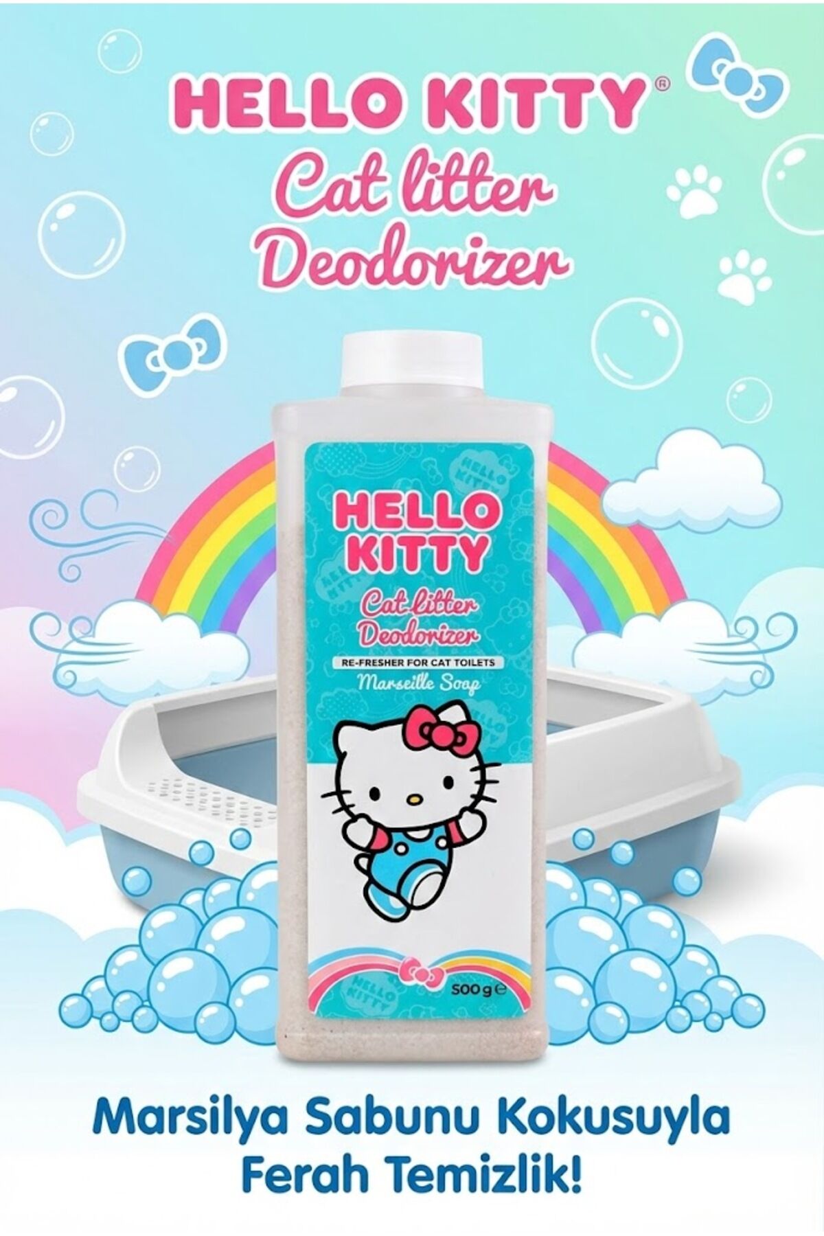 Hello Kitty Cat Litter, Kedi Kumu Deodorizer, Koku Giderici Sabun Kokulu 500gr