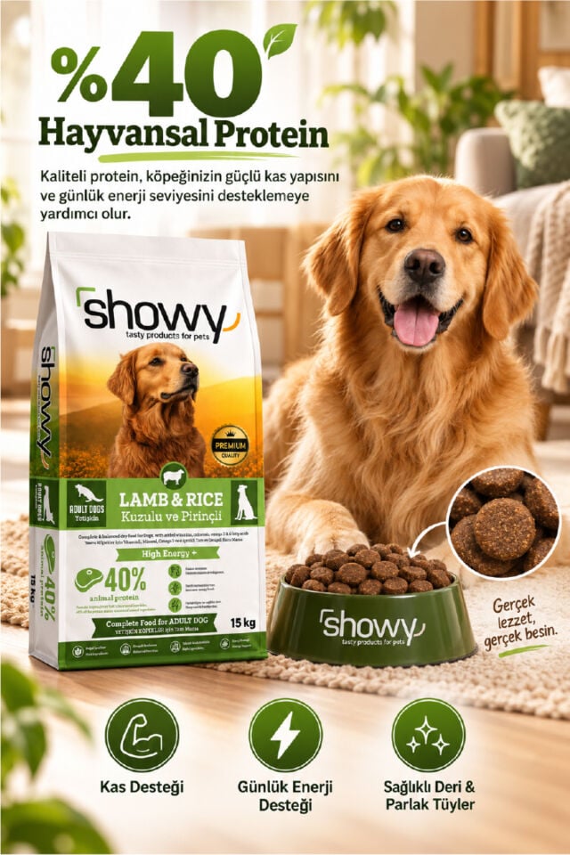 Adult Dogs Lamb & Rice Kuzulu ve Pirinçli Yetişkin Köpek Maması 15 Kg – Tam ve Dengeli Kuru Mama
