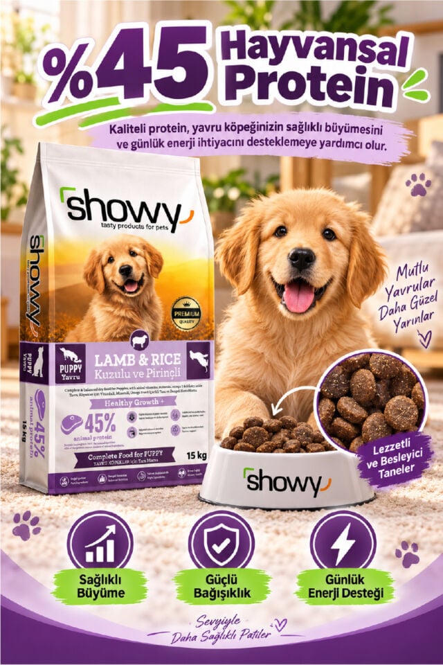 Puppy Lamb & Rice Kuzulu ve Pirinçli Yavru Köpek Maması 15 Kg – Tam ve Dengeli Kuru Mama
