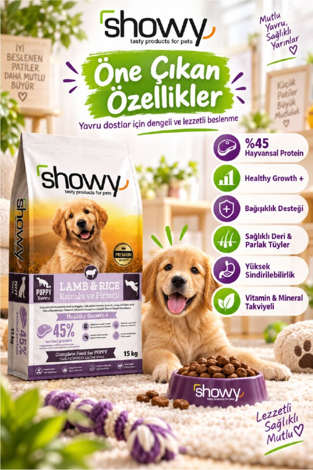 Puppy Lamb & Rice Kuzulu ve Pirinçli Yavru Köpek Maması 15 Kg – Tam ve Dengeli Kuru Mama