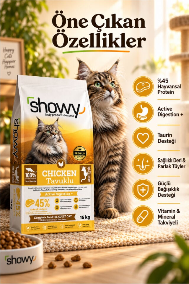 Chicken Tavuklu Yetişkin Kedi Kuru Maması 15 Kg – Tam ve Dengeli Mama