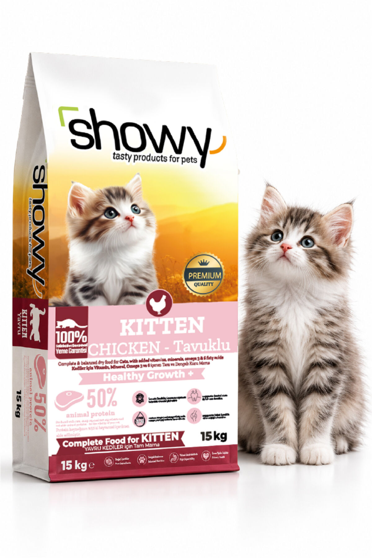 Kitten Tavuklu Yavru Kedi Kuru Maması 15 Kg | Healthy Growth+