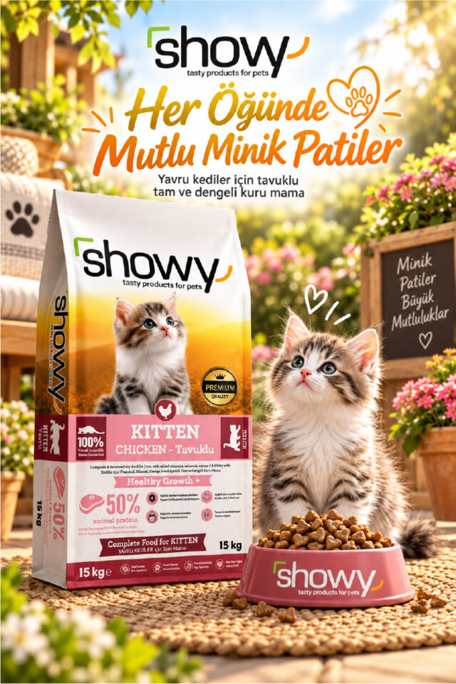 Kitten Tavuklu Yavru Kedi Kuru Maması 15 Kg | Healthy Growth+