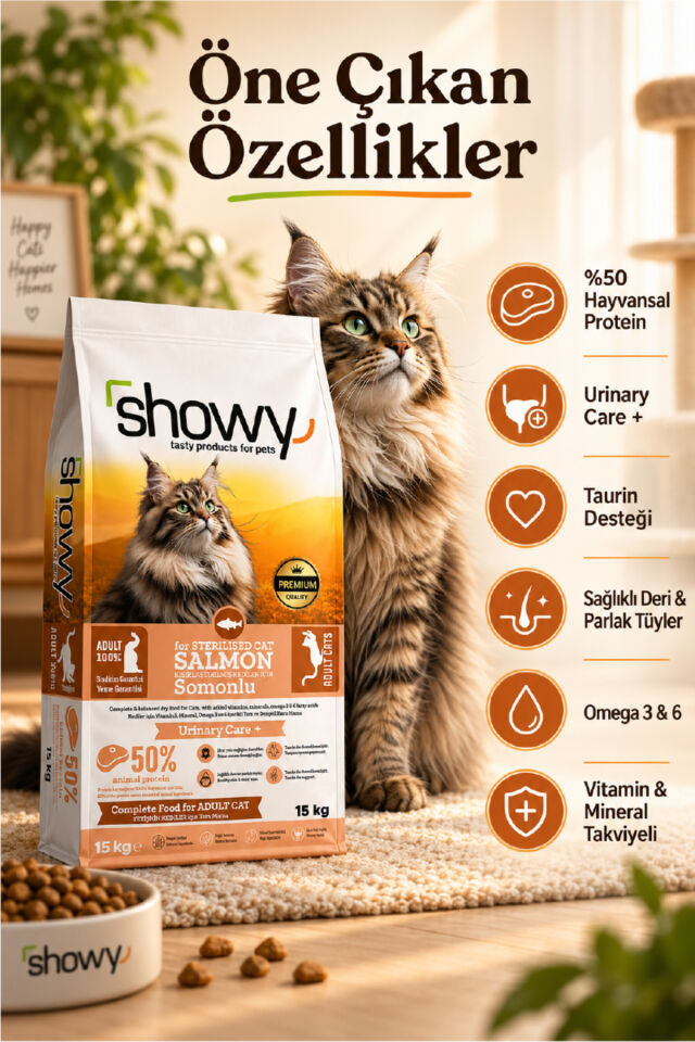 Salmon Somonlu Kısırlaştırılmış Yetişkin Kedi Kuru Maması 15 Kg