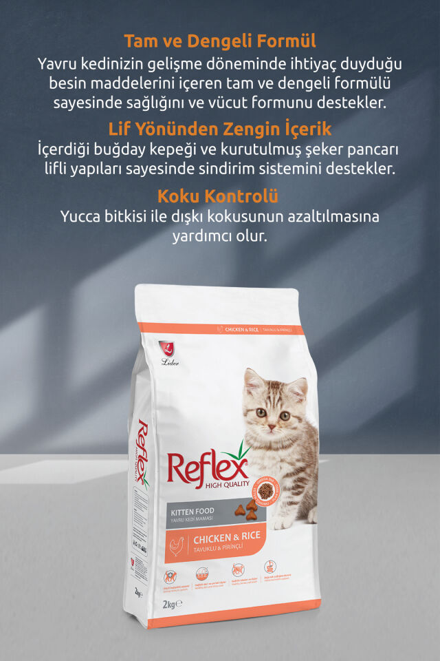 REFLEX TAVUKLU YAVRU KEDİ MAMASI  2 KG