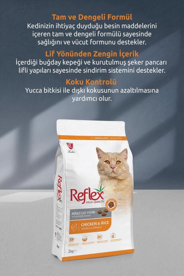Tavuklu ve Pirinçli Yetişkin Kedi Maması 15 kg