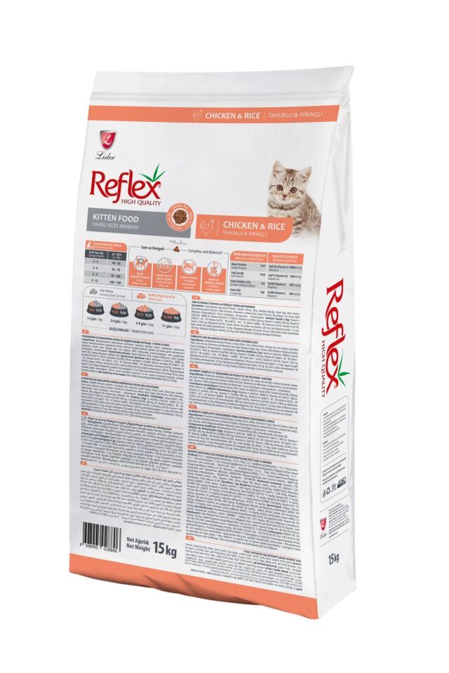 REFLEX YAVRU KEDİ MAMASI TAVUKLU 15 KG