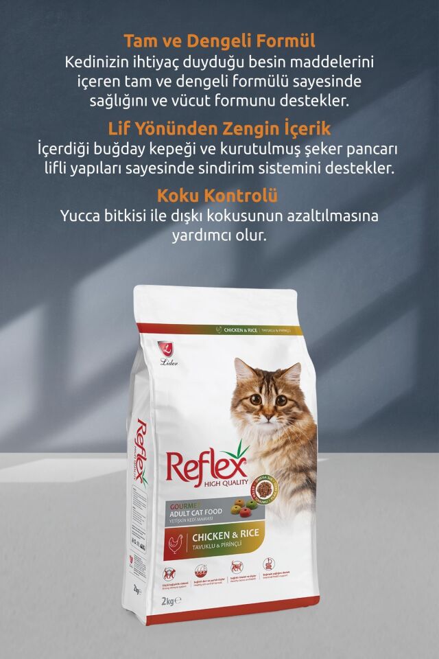 REFLEX RENKLİ YETİŞKİN KEDİ MAMASI 2 KG
