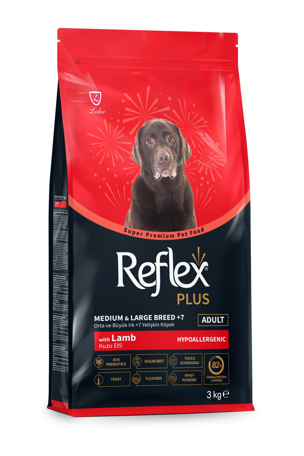 Plus Hipoalerjenik Kuzu Etli & Orta ve Büyük Irk Yetişkin Köpek Maması 3 kg