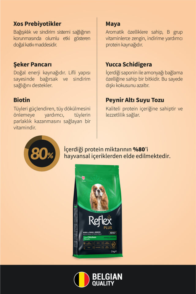 Plus Hipoalerjenik Mini ve Küçük Irklar için Tavuklu Yetişkin Köpek Maması 3 kg