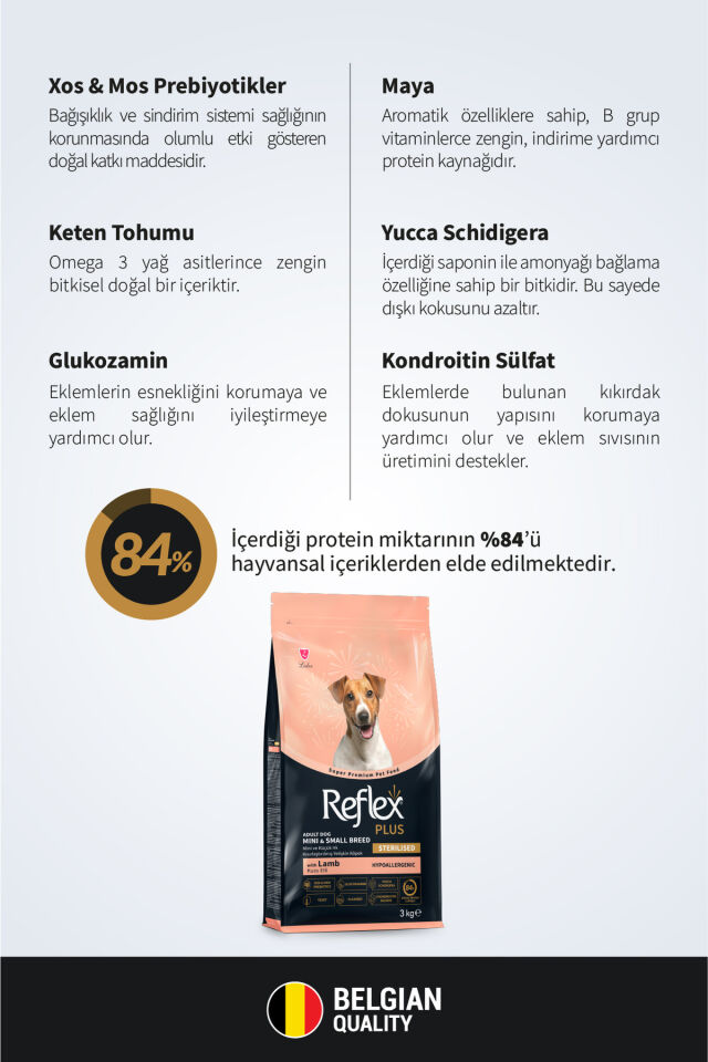 Plus Hypoallergenic Kuzu Etli Mini Irk Kısırlaştırılmış Yetişkin Köpek Maması 3 Kg